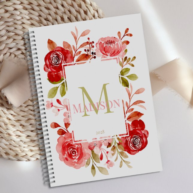 Planificateur de monogramme floral botanique Roses (Créateur téléchargé)