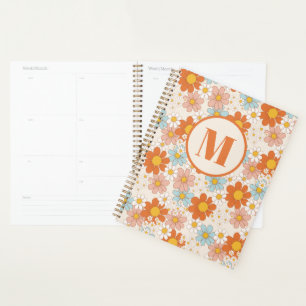 Planificateur de monogramme floral de marguerite r