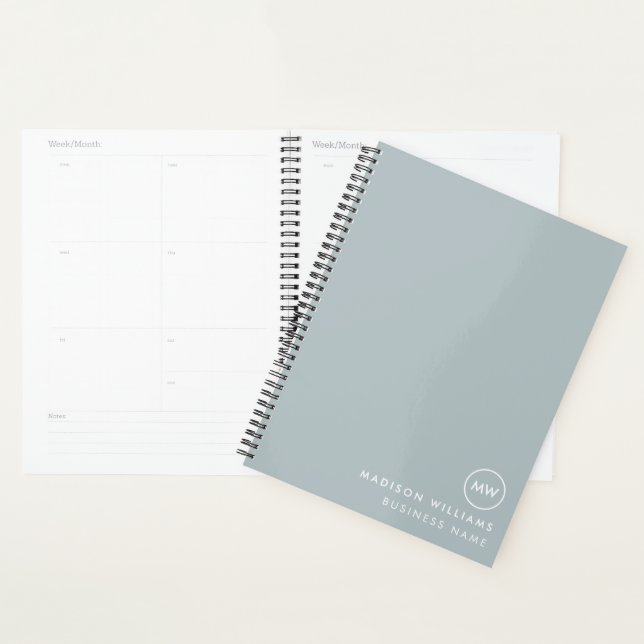 Planificateur de Monogramme Minimal Personnalisé (Devant avec enveloppe)