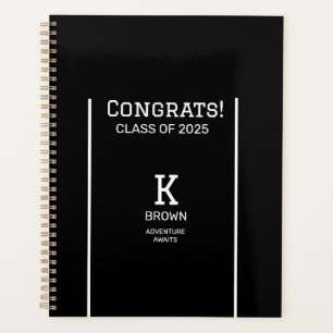 Planificateur de monogramme noir et blanc