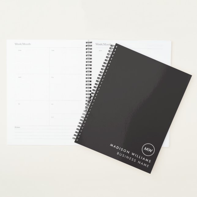 Planificateur de monogramme personnalisé minimal (Devant avec enveloppe)