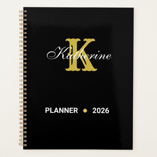 Planificateur de monogramme personnalisé Nom et in (Devant)
