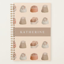 Planificateur de motif d'art aquarelle de chocolat