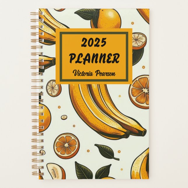 Planificateur de motif de fruits Banane jaune Feui (Devant)