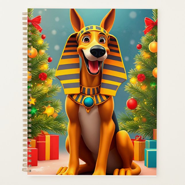 Planificateur de Noël Pharaoh Dog Cadeau de Fêtes (Devant)