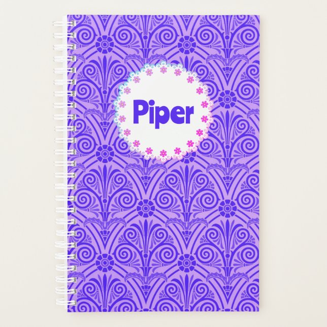 Planificateur de nom de Boho Motif violet (Devant)