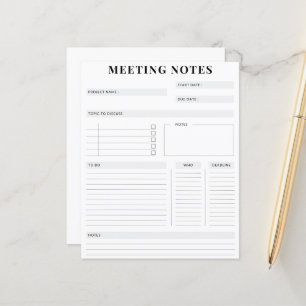 Planificateur de notes de réunion professionnelle