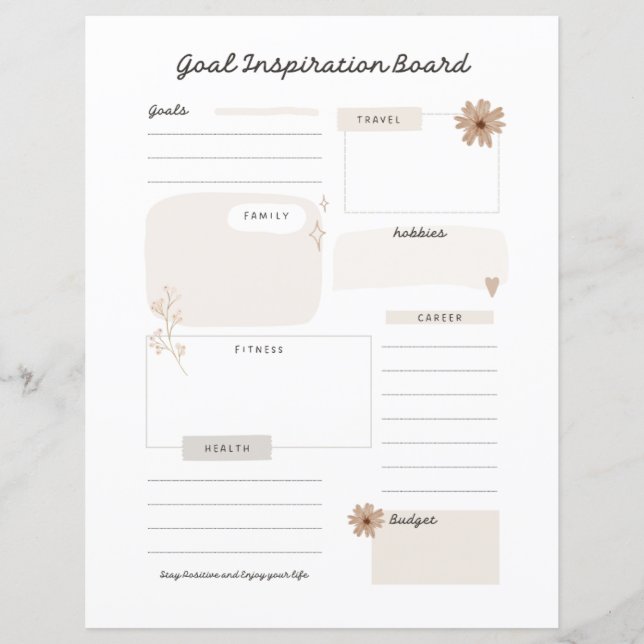 Planificateur de page de tableau d'inspiration d'o (Devant)