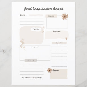 Planificateur de page de tableau d'inspiration d'o