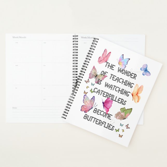 Planificateur de papillons motivationnel pour les  (Devant avec enveloppe)