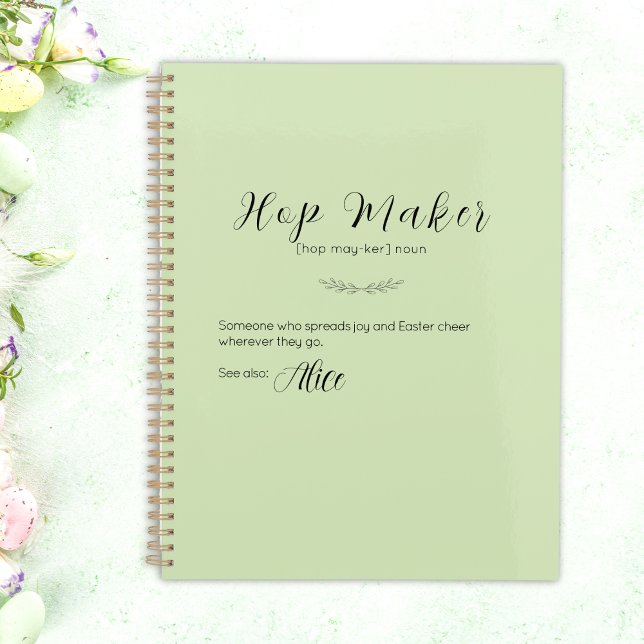 Planificateur de Pâques "Hop Maker" Lime vert pers (Personalized Lime Green "Hop Maker" Easter Planner)
