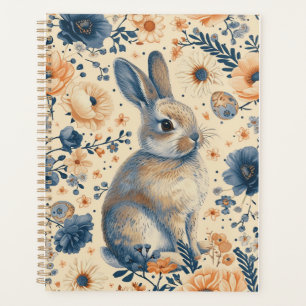 Planificateur de Pâques Lapin Bleu Delft Vintage