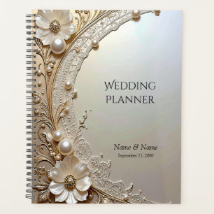 Planificateur de perles de fleurs blanches moderne