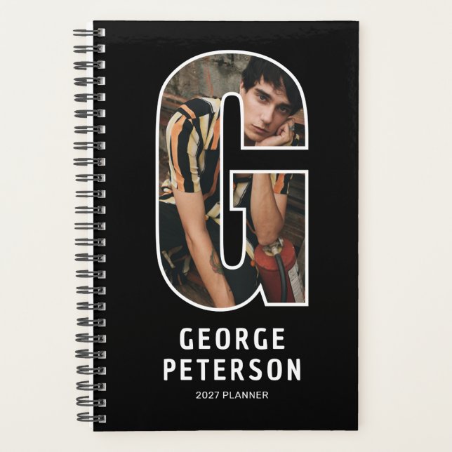Planificateur de photos à monogramme noir 'G' (Devant)