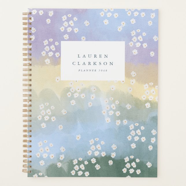 Planificateur de Prairie Fleurie Aquarelle (Devant)