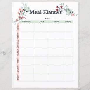 Planificateur de repas hebdomadaire dans un style