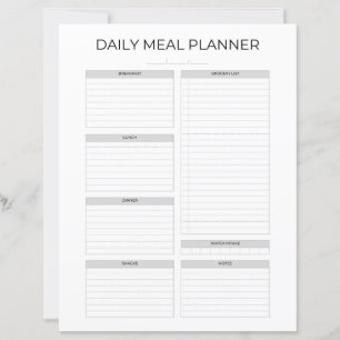 Planificateur de repas quotidien   Cuisine minimal