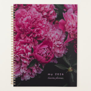 Planificateur de rêves aux pivoines roses