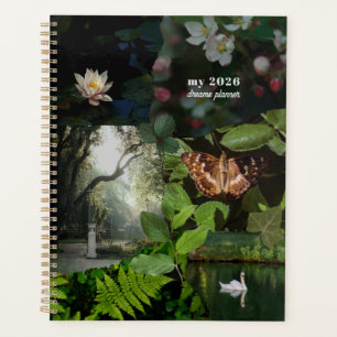 Planificateur de rêves de forêt verte en collage