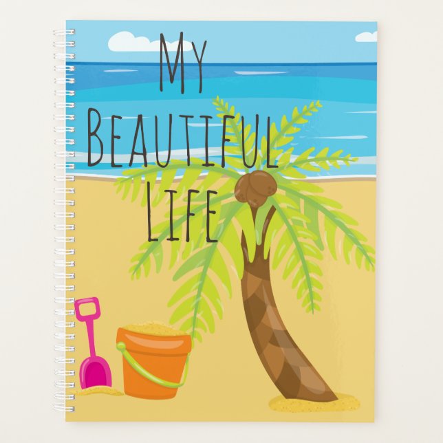 Planificateur de scène de plage de belle vie (Devant)