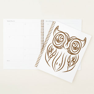 Planificateur de spirales d'illustration de hibou