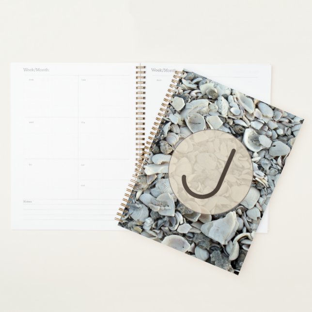 Planificateur de style initial Coquilles côtières (Devant avec enveloppe)