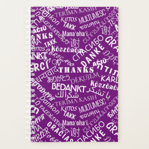 Planificateur de texte Merci violet ou choix de co