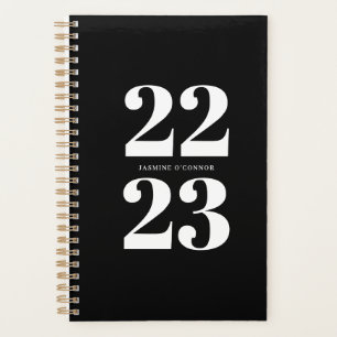 Planificateur de typographie moderne noir blanc