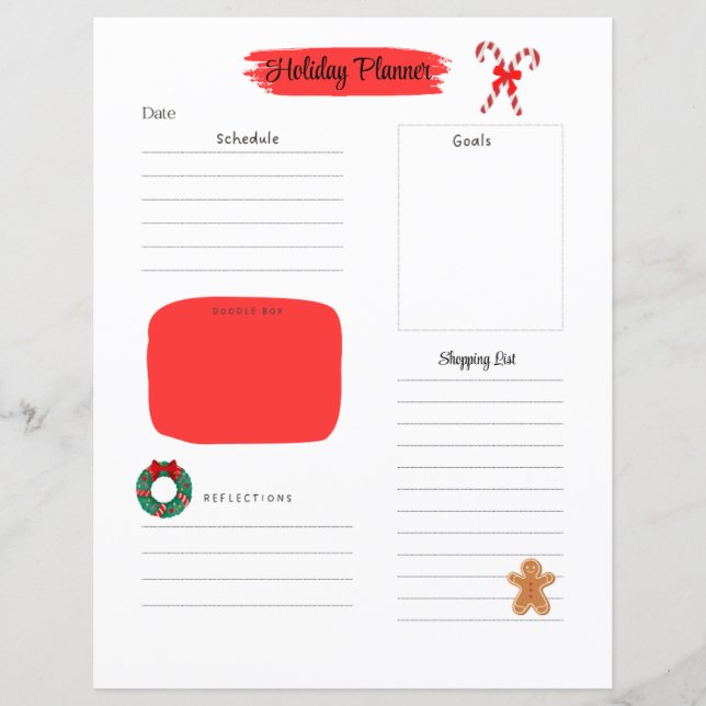 Planificateur de vacances de Noël    (Devant)