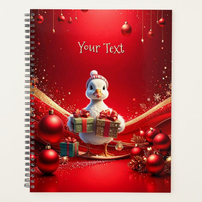Planificateur de vacances de Noël Canard Mignon (Devant)