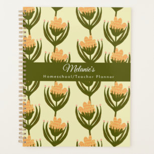 Planificateur d'école de professeur de fleurs vint