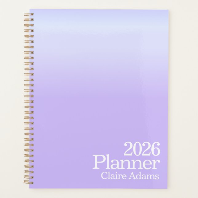 Planificateur dégradé violet moderne (Devant)