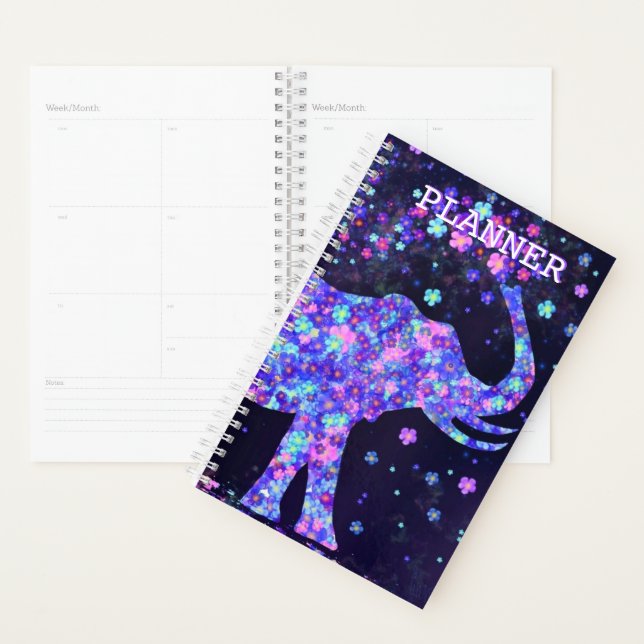 Planificateur d'éléphants de printemps (Devant avec enveloppe)