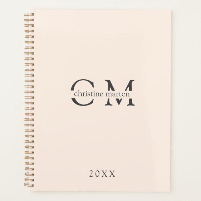 Planificateur d'initiales monogrammes minimal mode (Devant)
