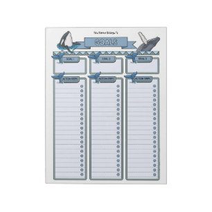 Planificateur d'objectifs de baleine Bloc-notes pe