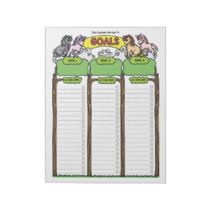 Planificateur d'objectifs Licorne Bloc-notes perso