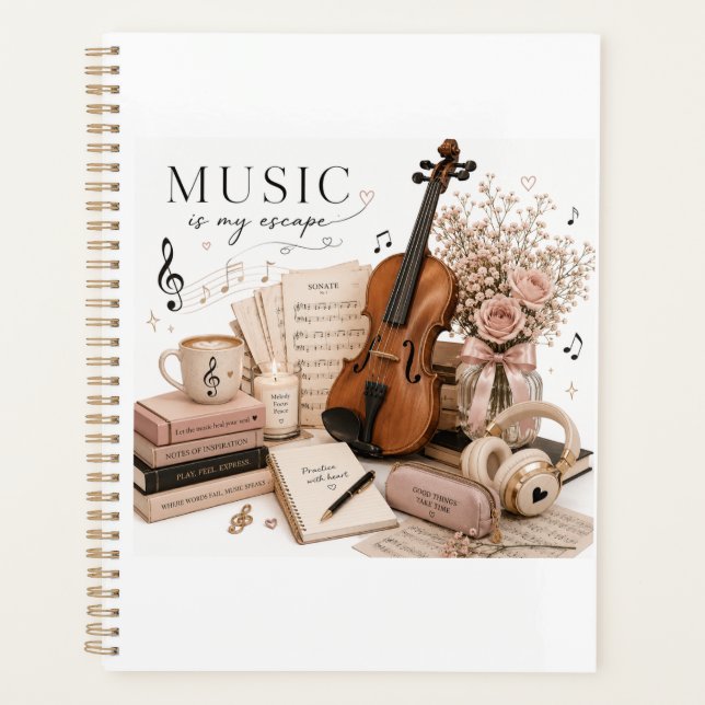 Planificateur élégant de pratique de violon (Devant)