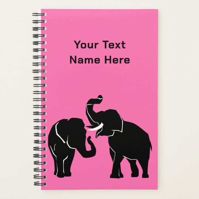 Planificateur éléphant avec texte et couleur perso (Devant)