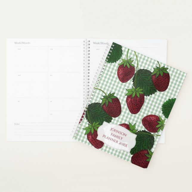 Planificateur En vichy fraises (Devant avec enveloppe)