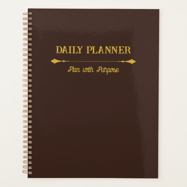 Planificateur Espresso Gold Minimaliste (Devant)