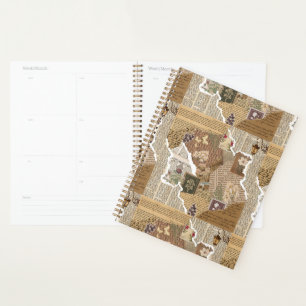 Planificateur esthétique de scrapbook démodé pour