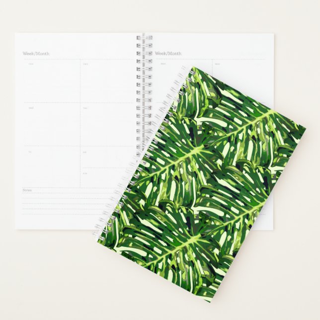 Planificateur Feuille Tropical Vert (Devant avec enveloppe)