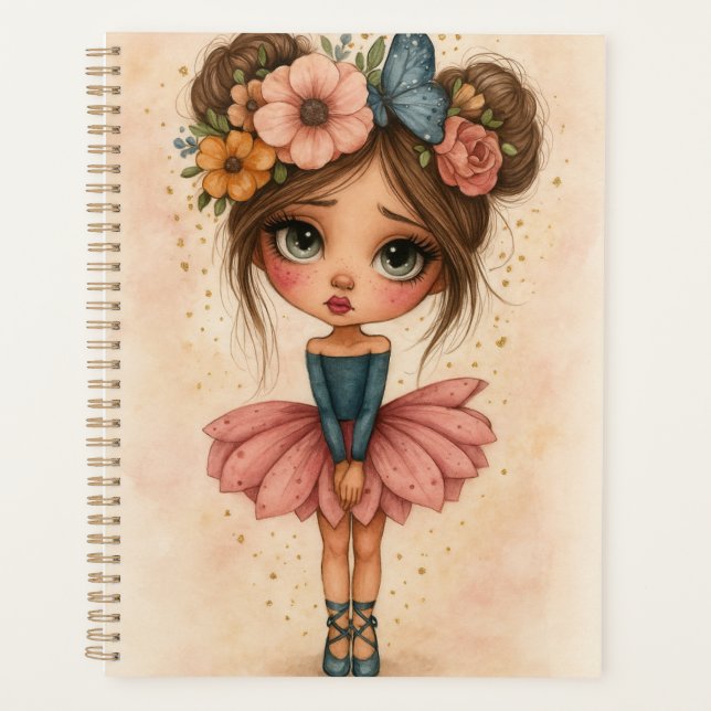 Planificateur Fille Ballerine Fleurie (Devant)