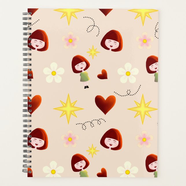 Planificateur Fille Floral Mignon (Devant)