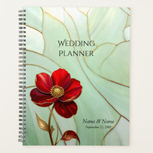 Planificateur Fleur Rouge Vitrail