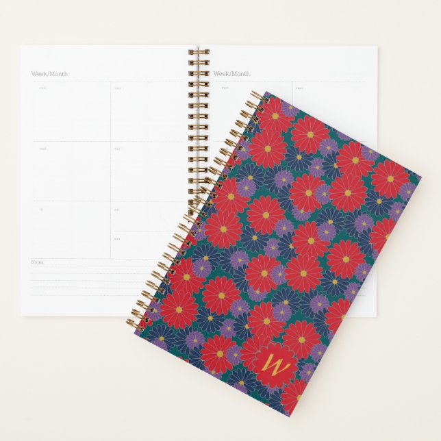Planificateur floral automnal éclaboussant (Devant avec enveloppe)