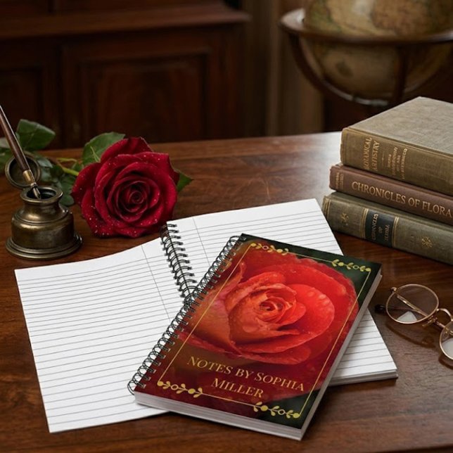 Planificateur floral botanique à rose rouge foncé  (Créateur téléchargé)
