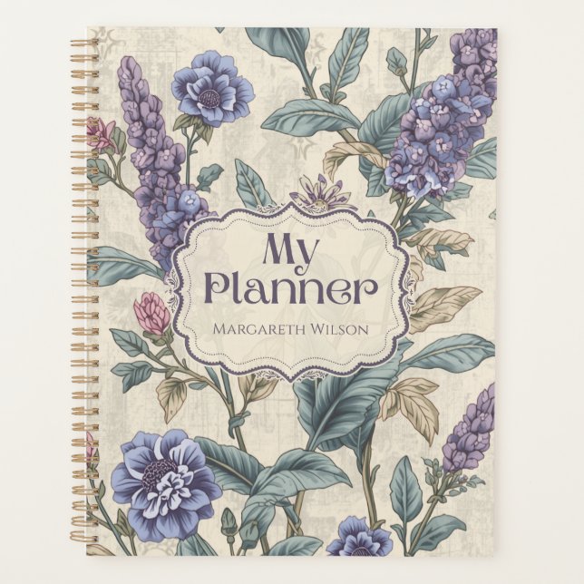 Planificateur floral de lavande violette Cahier d' (Devant)