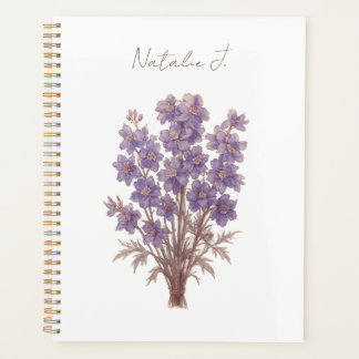 Planificateur Floral Minimaliste, Personnalisé au