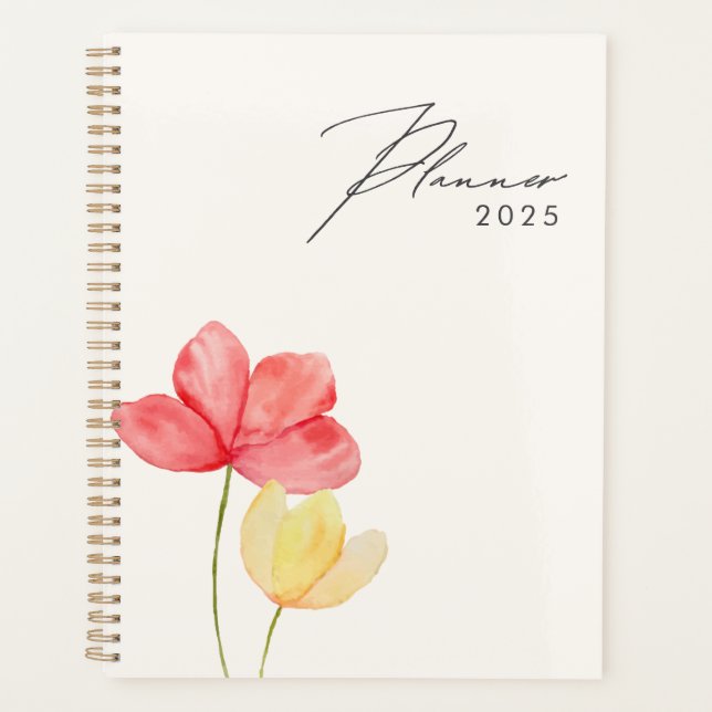 Planificateur floral moderne minimal simple 2025 (Devant)